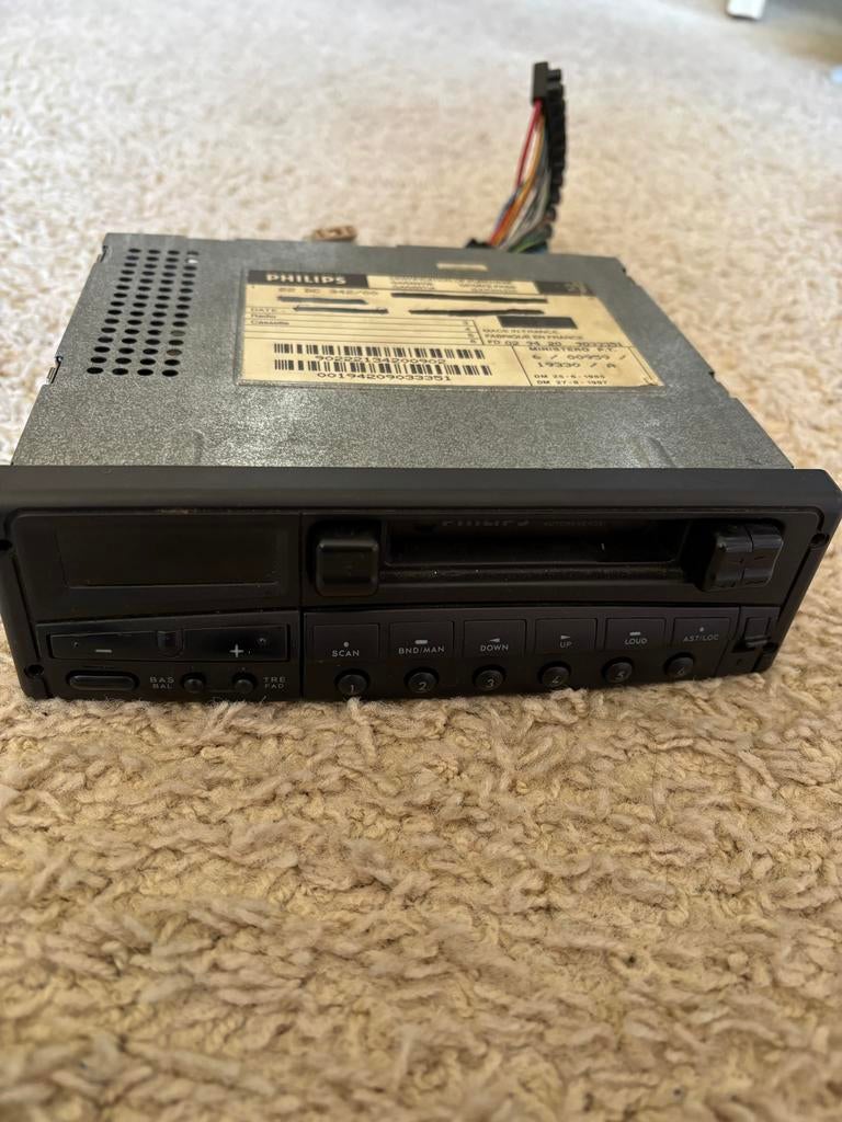 Philips Autoradio Cassettespeler DC342 - Vintage Auto Radio, Auto diversen, Autoradio's, Ophalen of Verzenden, Gebruikt