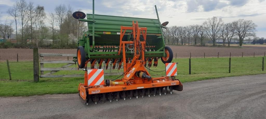 Maschio Rotorkopeg Amazone zaaimachine combinatie, Ophalen, Akkerbouw, Grondbewerking