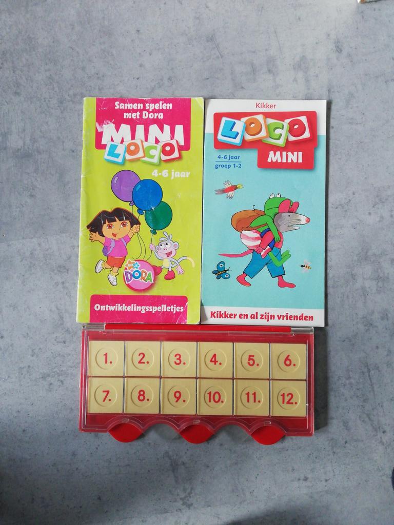 Mini loco tegeldoos met 2 boekjes, 4-6 jaar, Ophalen of Verzenden, Zo goed als nieuw, Puzzelen