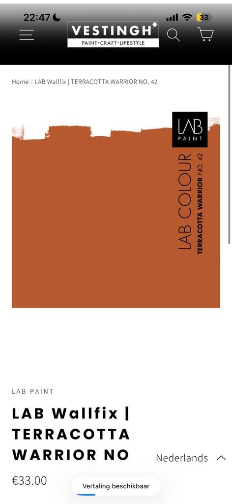 Geopende wallfix lab paint terracotta warrior, Ophalen, Zo goed als nieuw, Wit