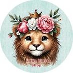 L1619 ouwel leeuw 20x4,7cm eetbare cupcake rondjes vers, Ophalen of Verzenden, Nieuw, Cupcakes, Versiering