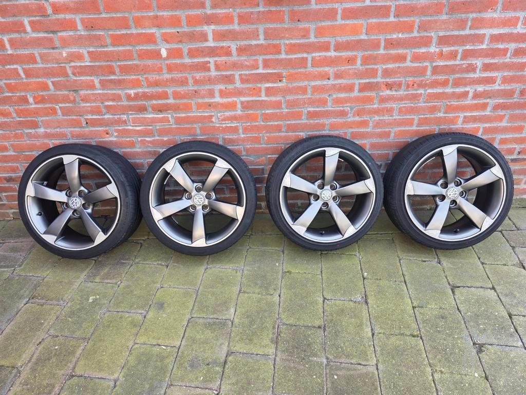 Set imitatie Audi Rotor velgen 5x100 17 inch, Ophalen, Gebruikt, Banden en Velgen, 17 inch