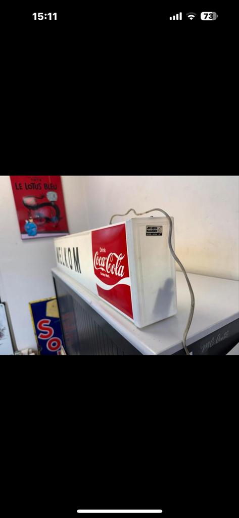 Vintage Coca-Cola Welkom Lichtbak - Reclamebord, Antiek en Kunst, Curiosa en Brocante, Ophalen