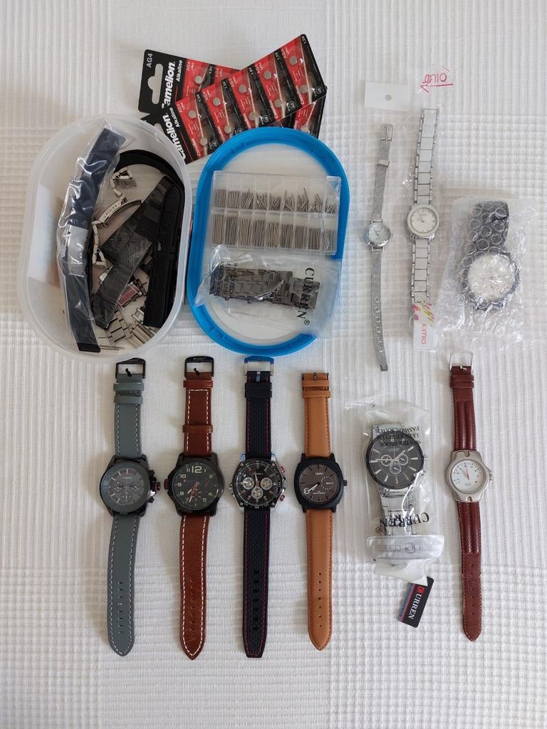 Horloges en onderdelenpakket., Sieraden, Tassen en Uiterlijk, Horloges | Heren, Ophalen, Staal, Overige merken