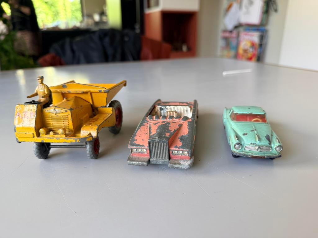3x dinky toys  Thunderbird dumper borgward, Ophalen of Verzenden, Zo goed als nieuw, Auto, Dinky Toys