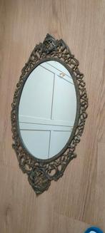 Antieke koperen Spiegel, Ophalen, Ovaal, Minder dan 50 cm, Minder dan 100 cm