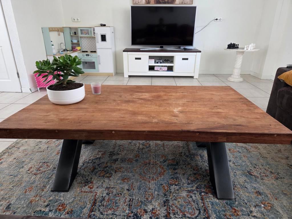 Salontafel Pronto Wonen met X-poten, Ophalen, Zo goed als nieuw, Rechthoekig, Overige houtsoorten