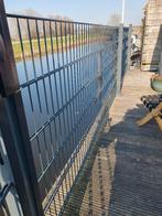 Hekwerk dubbelstaafmat grijs (poort en 4m hek), Tuin en Terras, Ophalen, Met poort, Gebruikt, Dubbelstaafmat hekwerk