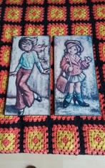 💐2 VINTAGE SCHILDERIJTJES JAREN 60, Ophalen of Verzenden
