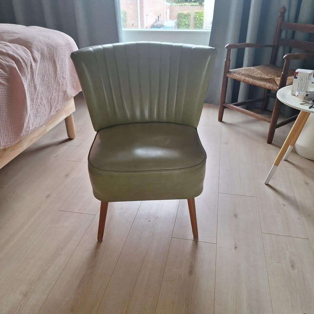 Retro vintage cocktail stoel / cocktail chair groen, Ophalen