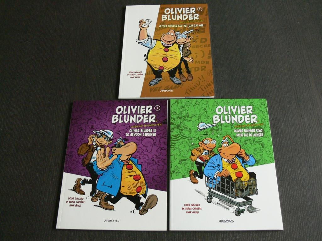 Olivier Blunder's nieuwe avonturen - 3 delen, Meerdere stripboeken, Ophalen of Verzenden, Zo goed als nieuw