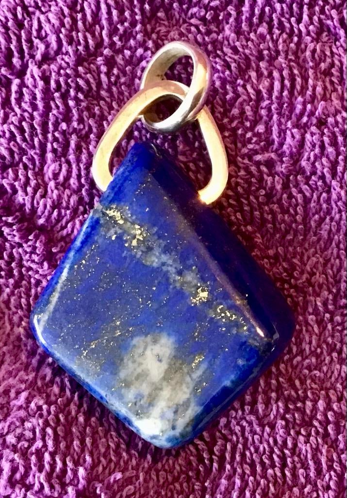 Prachtige Lapis Lazuli Hanger met Zilveren Oog, Overige voorstellingen, Blauw, Ophalen of Verzenden, Zo goed als nieuw