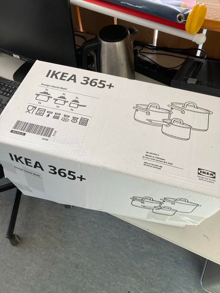 IKEA 365+ pannenset, Ophalen, Inductieplaat, Pannenset, Zo goed als nieuw