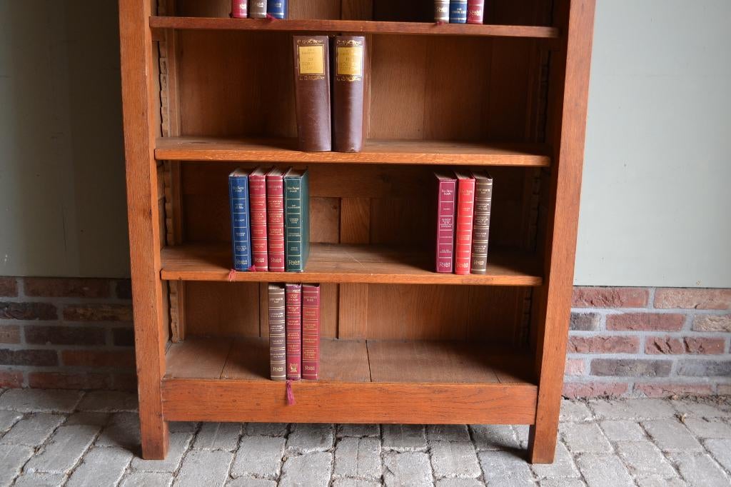 Prachtige antieke eiken houten Art Deco boekenkast., Verzenden