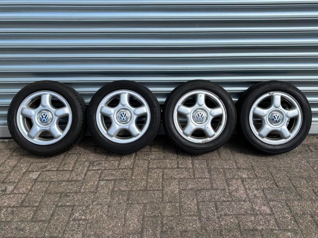 Volkswagen Polo 6N Harlekijn 4x100 velgen & banden 14 inch, Ophalen, 14 inch, Gebruikt, Banden en Velgen
