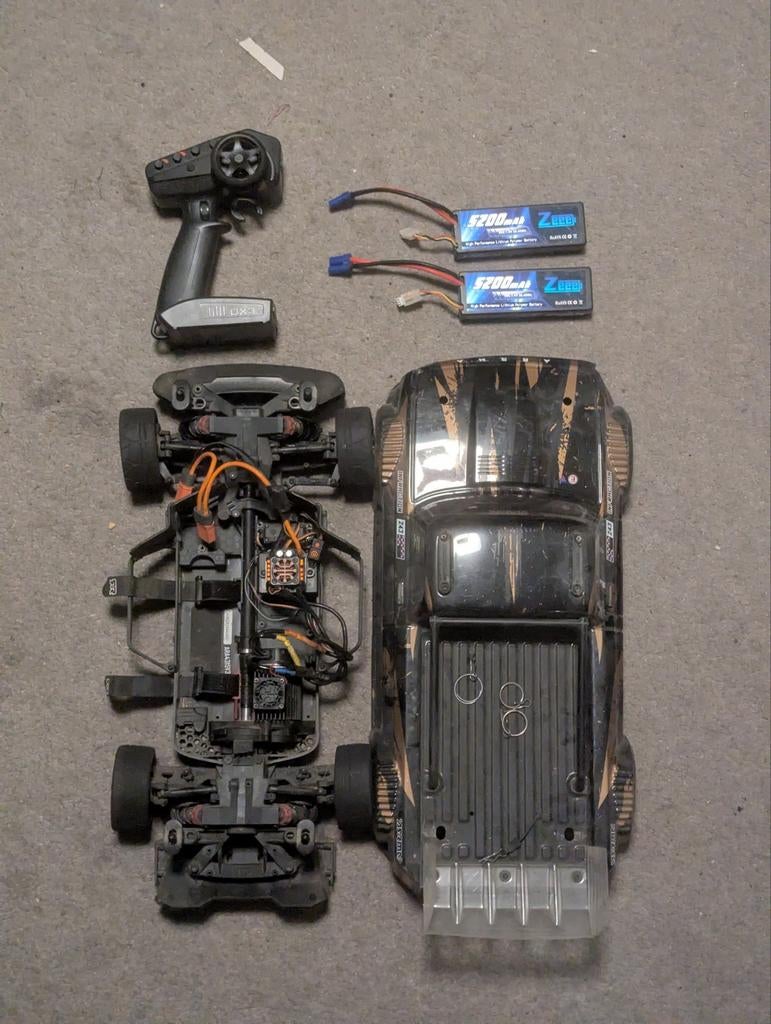 Arrma Infraction 4S 1/8 met 2x 2S LiPo en Spektrum DX3, Gebruikt, Auto onroad, RTR (Ready to Run), Schaal 1:8