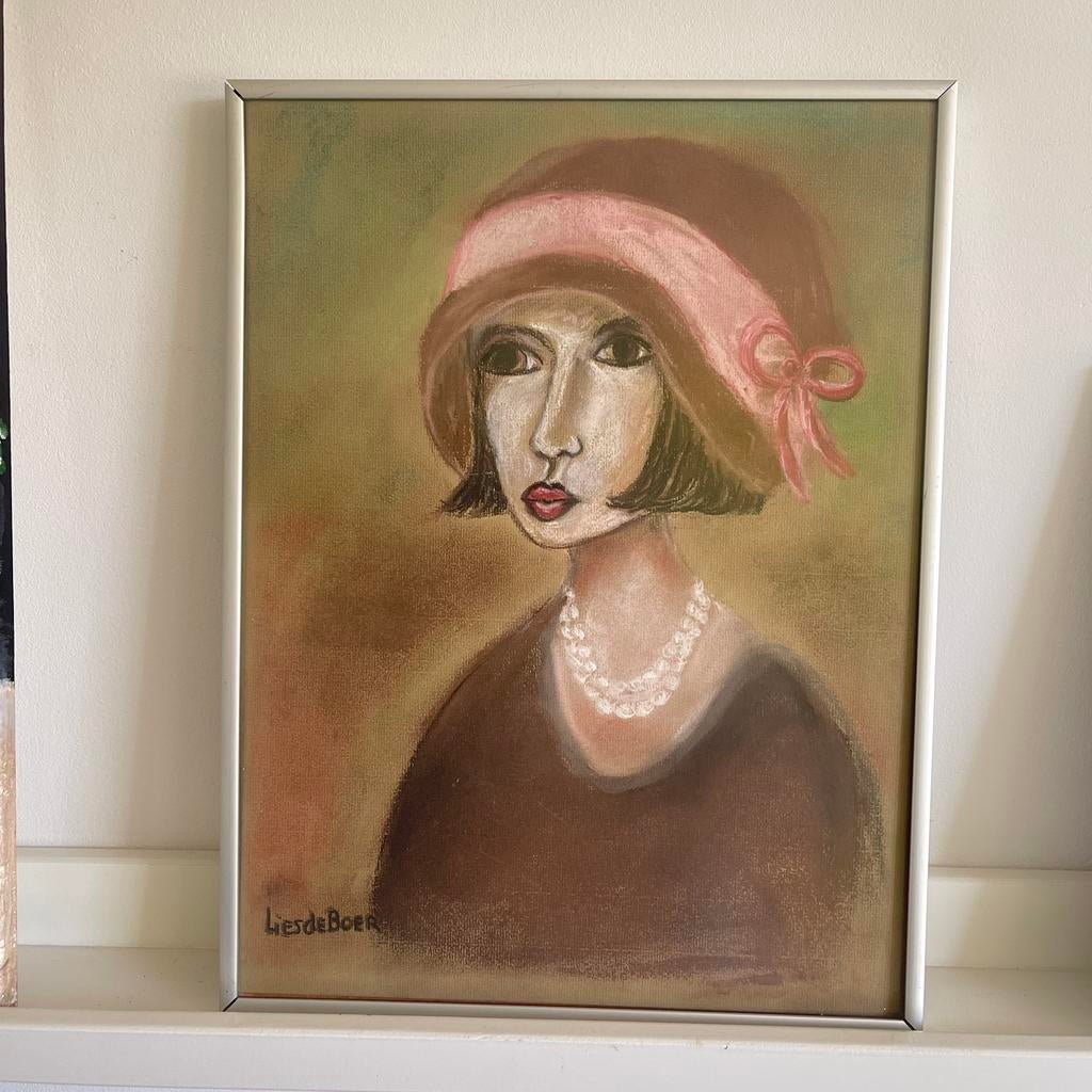 Dame met hoed, Antiek en Kunst, Ophalen of Verzenden