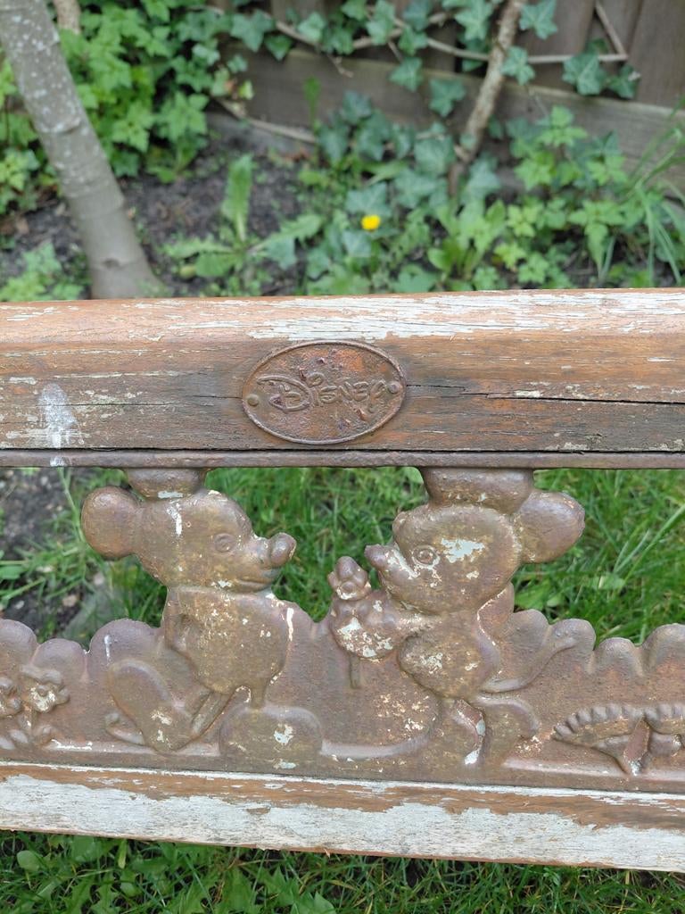 Kinderen tuinbank gietijzer, Tuin en Terras, Ophalen, Gebruikt, Metaal