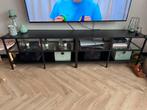 Tv meubel Vittsjo zwart staal met glas - 2 stuks, Ophalen, Minder dan 100 cm, 25 tot 50 cm, Glas