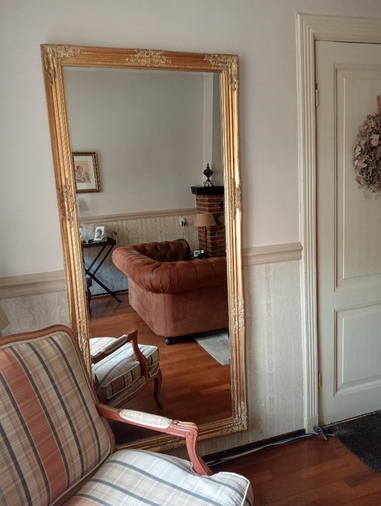 183x83cm Chique!! Antiek-Gold "Facet" Unieke "Barok" Spiegel, Ophalen, Zo goed als nieuw, 75 tot 100 cm, 150 tot 200 cm