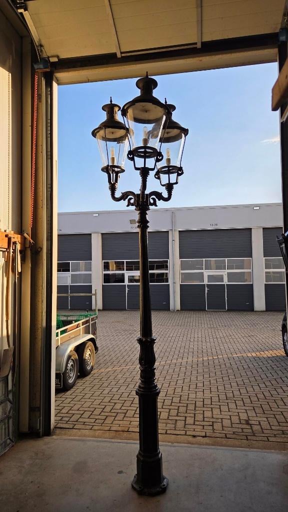Gietijzeren Lantaarnpaal 3.30 Meter, Ophalen, Staande lamp, 50 tot 250 watt, Waterbestendig