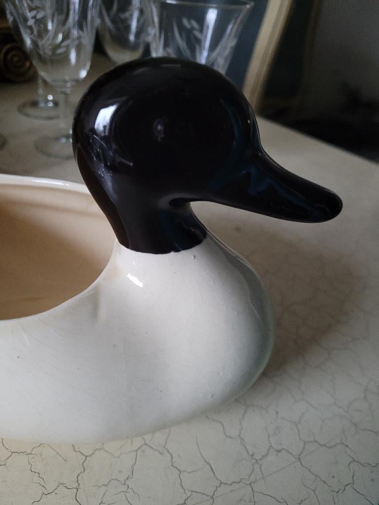 Vintage aardewerk bloempot eend, Heikant 21 Kaatsheuvel, Binnen, Ophalen of Verzenden, Zo goed als nieuw