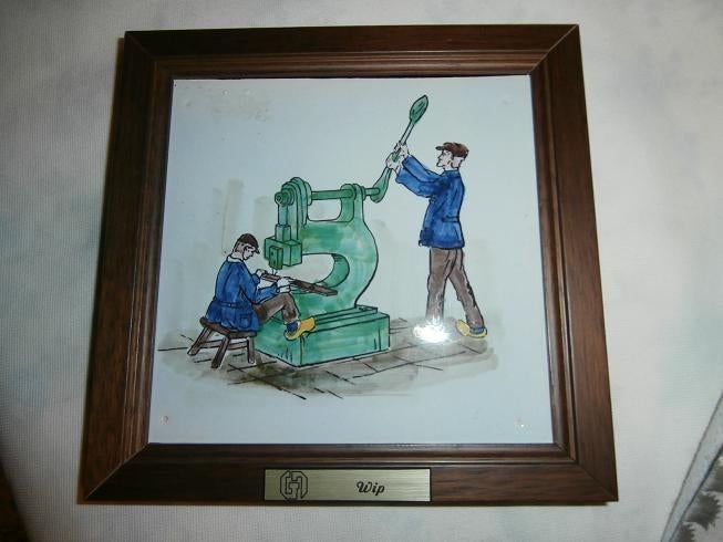 Tegel in hout  lijstje WIP, Ophalen of Verzenden