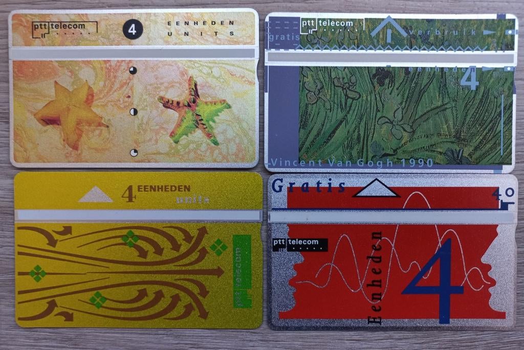 PTT Telecom telefoonkaarten, 4 stuks., Verzamelen, Telefoonkaarten, Ophalen of Verzenden