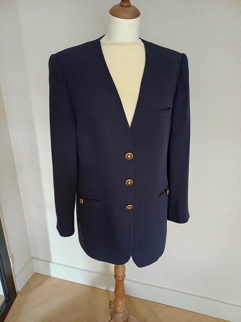 Donkerblauw Jasje van Delmod maat 38, Maat 38/40 (M), Blauw, Ophalen of Verzenden, Zo goed als nieuw