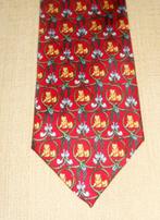 ING stropdas 100% zijde rood met mooi versierde leeuwen, Ophalen of Verzenden, Nieuw, Gebruiksvoorwerp