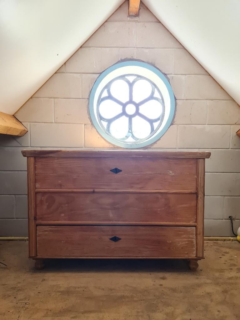 Vintage antieke dekenkist grenen, Huis en Inrichting, Gebruikt, 100 tot 150 cm, 50 tot 75 cm, Ophalen of Verzenden