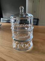 Rivièra Maison glazen 3-delige etagère met drksel en opdruk, Huis en Inrichting, Woonaccessoires | Etagères, Ophalen of Verzenden