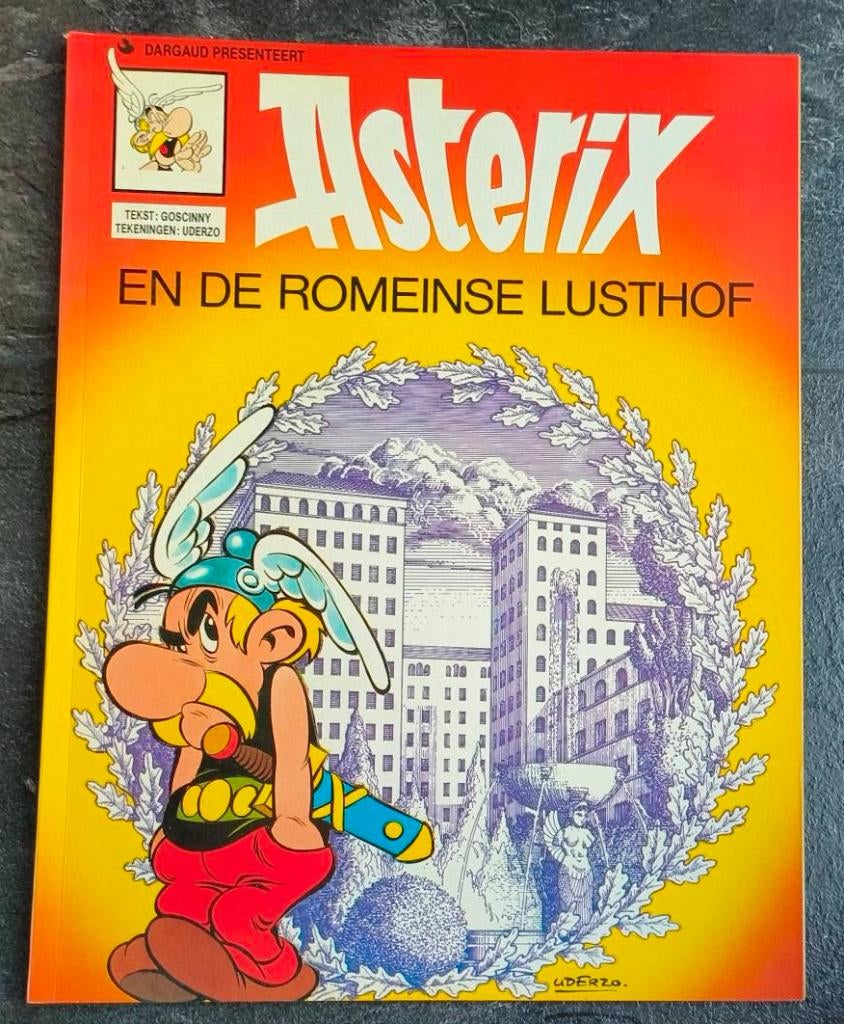 Asterix en de Romeinse lusthof (nr.18), Boeken, R. Goscinny, A. Uderzo, Eén stripboek, Ophalen of Verzenden, Zo goed als nieuw