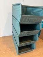 Stalen (leger) opbergbakken - Set van 4, Minder dan 50 cm, Gebruikt, 50 tot 100 cm, Ophalen of Verzenden