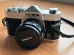 Konica Autoreflex T + 52mm f/1.8 + Panagor macro set, Audio, Tv en Foto, Fotocamera's Analoog, Ophalen, Gebruikt, Spiegelreflex