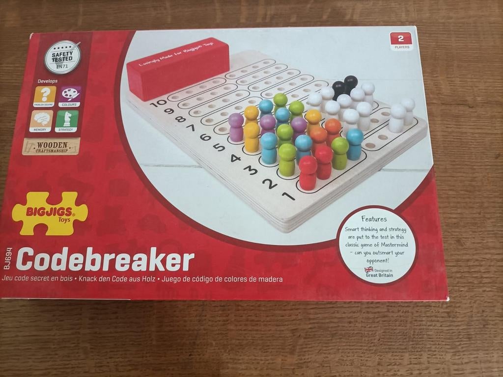 Bigjigs Toys Codebreaker - Houten Mastermind Spel, Ophalen of Verzenden, Zo goed als nieuw, Overige typen