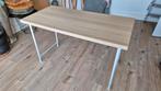 Ikea Lagkapten Bureau 120cm - Eiken Blad, Witte Poten, Huis en Inrichting, Bureaus, Ophalen of Verzenden, Zo goed als nieuw, Bureau