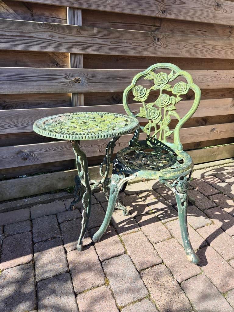 Bistro setje, Ophalen, Gebruikt, Aluminium, 2 zitplaatsen