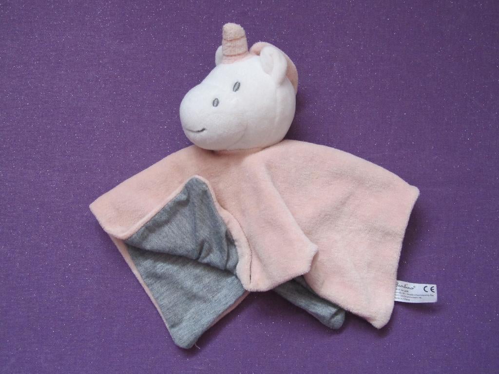 BAMBINO Knuffeldoekje PAARD EENHOORN. ROZE - GRIJS **Nieuw**, Ophalen of Verzenden, Nieuw, Overige typen, Met label