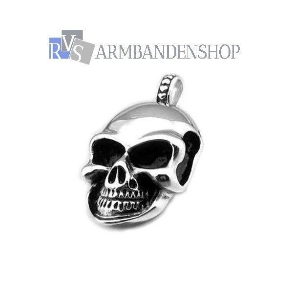 Rvs skull hanger doodskop biker plus ketting biker sieraad, Sieraden, Tassen en Uiterlijk, Kettinghangers, Overige materialen
