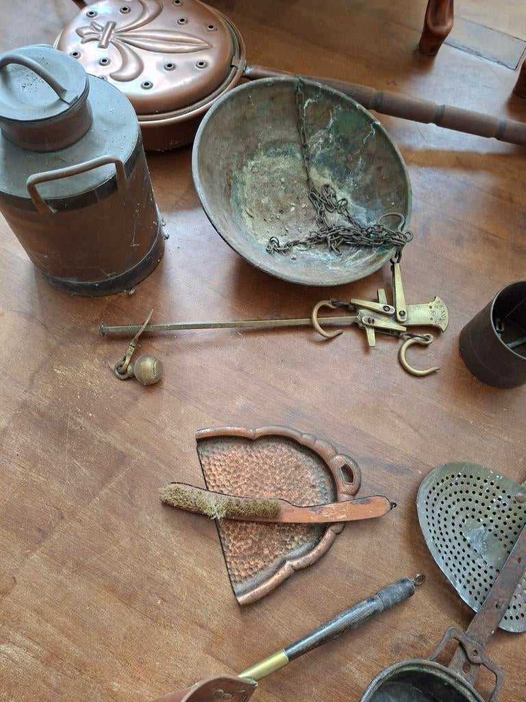 Diverse oud keukengerei, koper en metaal, Ophalen of Verzenden