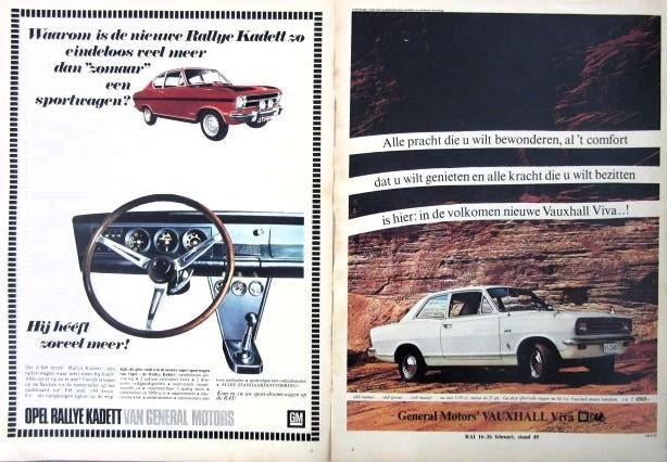 10 vintage reclames GM General Motors Opel autos 67-90 auto, Verzamelen, Ophalen of Verzenden, Gebruikt, Auto's
