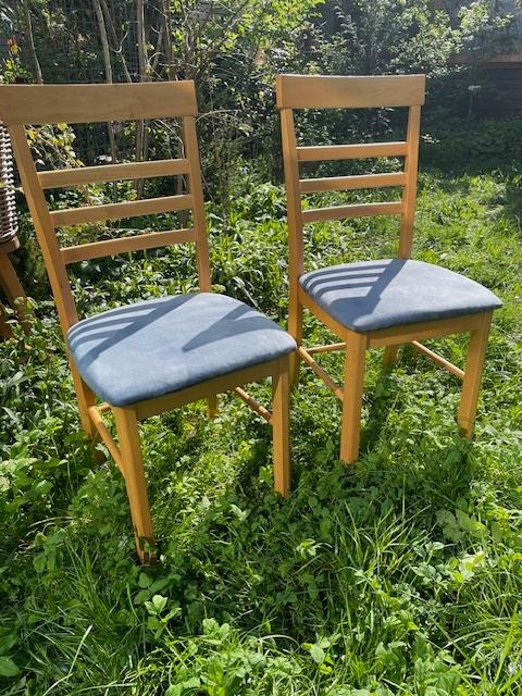 tafelstoel, Ophalen, Gebruikt, Twee, Blauw