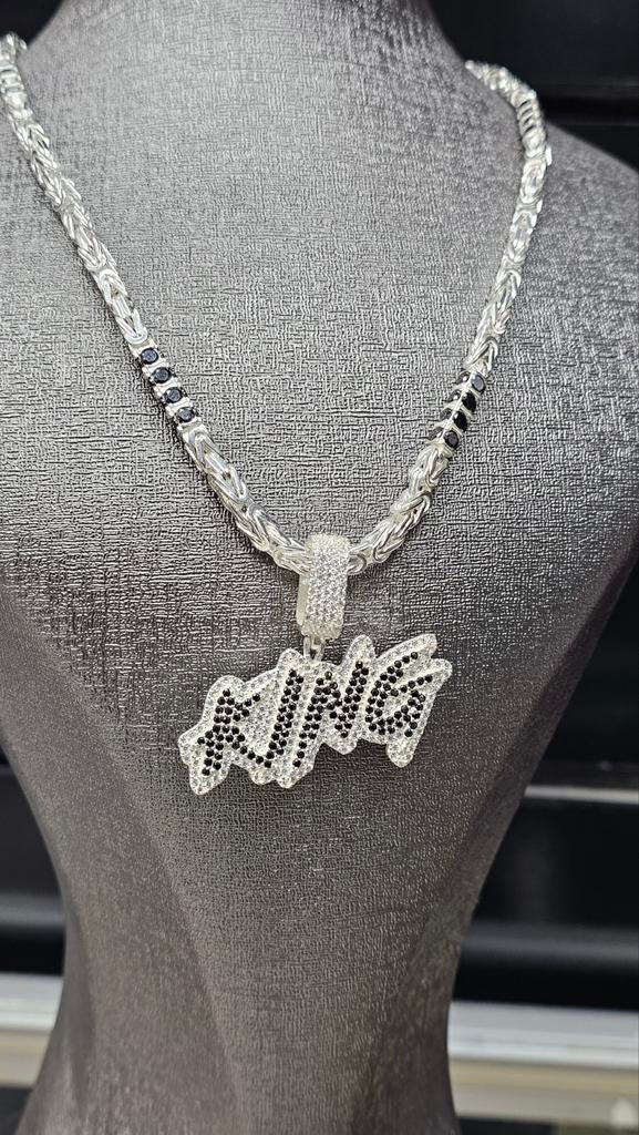 Prachtige zilver king hanger, Ophalen of Verzenden, Nieuw, Goud, Zilver