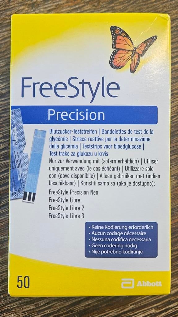 FreeStyle Precision Bloedglucose Teststrips (50 stuks), Ophalen of Verzenden, Nieuw