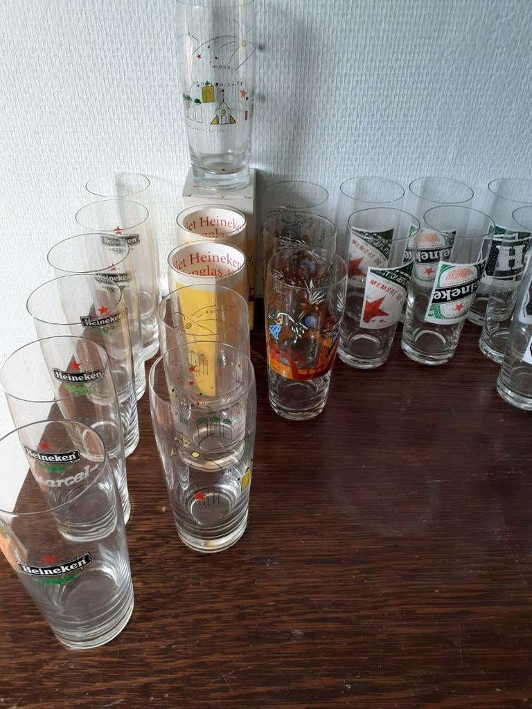 Heineken fluitjes - Diverse glazen, Ophalen of Verzenden, Gebruikt, Glas of Glazen, Heineken