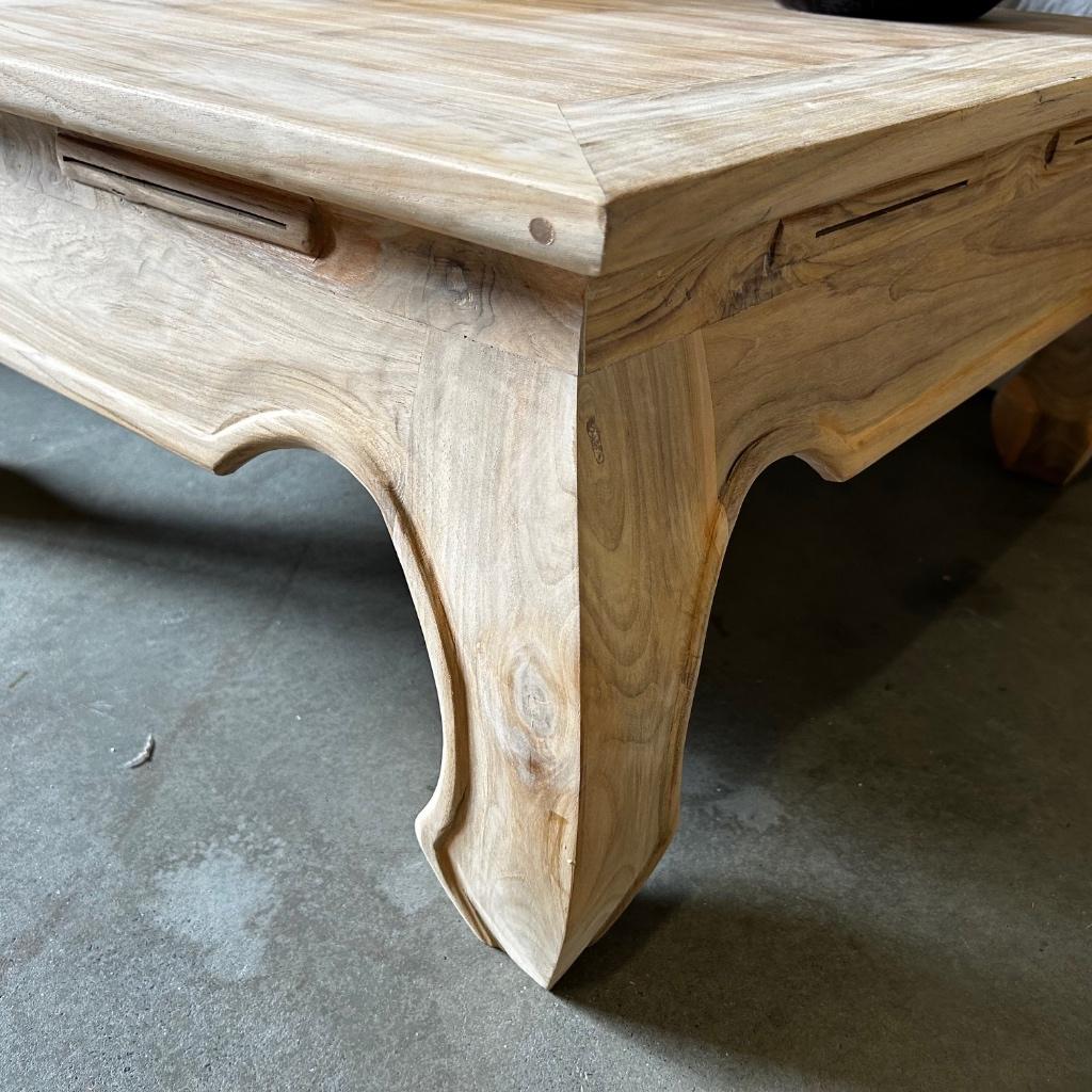 Opium salontafel - massief teak - 80 x 80 cm - TTM Wonen, Huis en Inrichting, Tafels | Salontafels, TTM Wonen, Meubels – (Perzische) Tapijten en Woonaccessoires