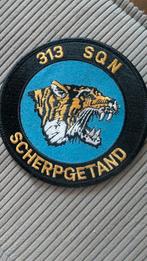 313 Squadron Patch "Scherpgetand", Ophalen of Verzenden, Luchtmacht, Nederland, Embleem of Badge