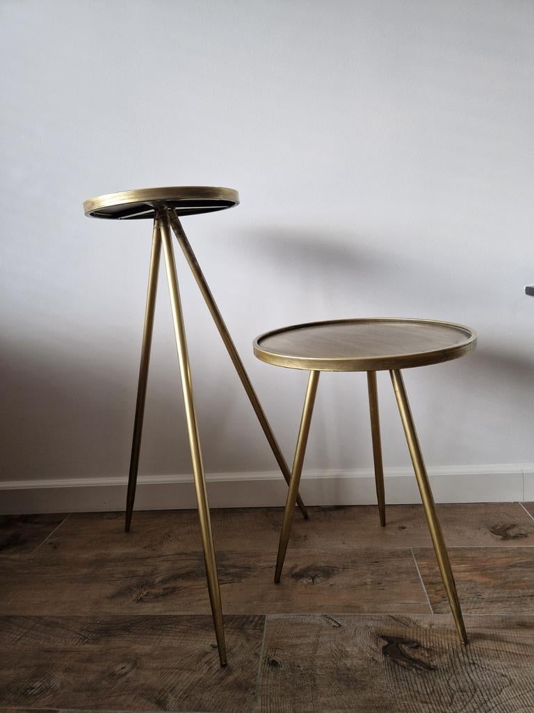 Bijzettafels, Huis en Inrichting, Tafels | Bijzettafels, Ophalen, Minder dan 55 cm, Gebruikt, Metaal of Aluminium