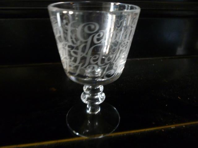 Oud zwaar kristallen glas Hekeldicht J vd Vondel, Ophalen of Verzenden